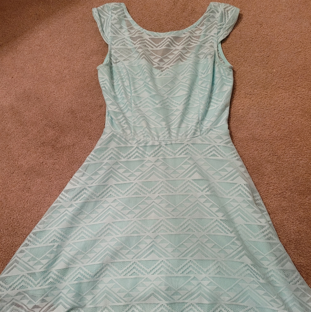 Bailey Blue A-Line Dress. Mint. Small.